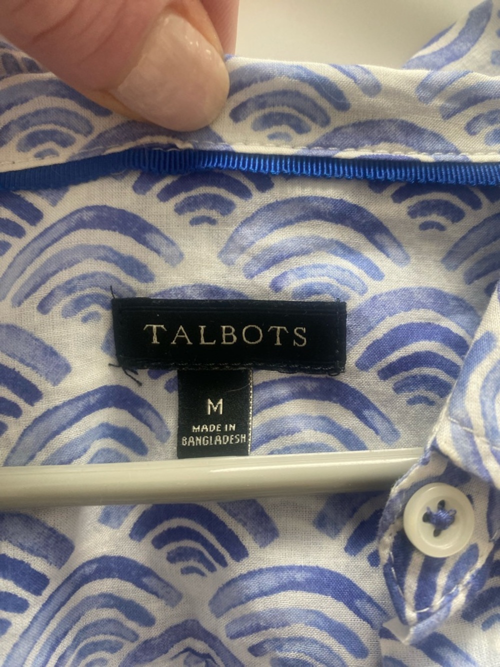 Talbots Purple Patterned Button-Down Shirt - Picture 4 of 6